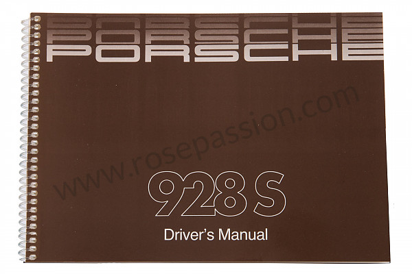 P86384 - User and technical manual for your vehicle in english 928 s 1986 for Porsche 