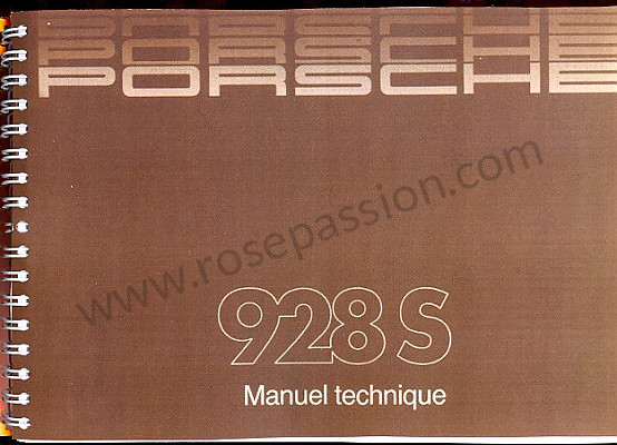 P80415 - Manuale d'uso e tecnico del veicolo in francese 928 s 1986 per Porsche 928 • 1986 • 928 4.7s2 • Coupe • Cambio auto