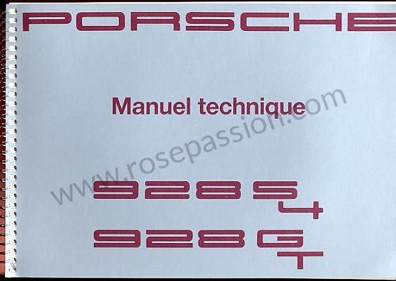 P80206 - User and technical manual for your vehicle in french 928 1991 for Porsche 