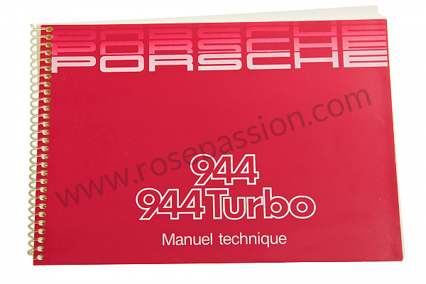 P80481 - User and technical manual for your vehicle in french 944 turbo 1986 for Porsche 