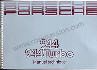 P86393 - User and technical manual for your vehicle in french 944 turbo 1989 for Porsche 