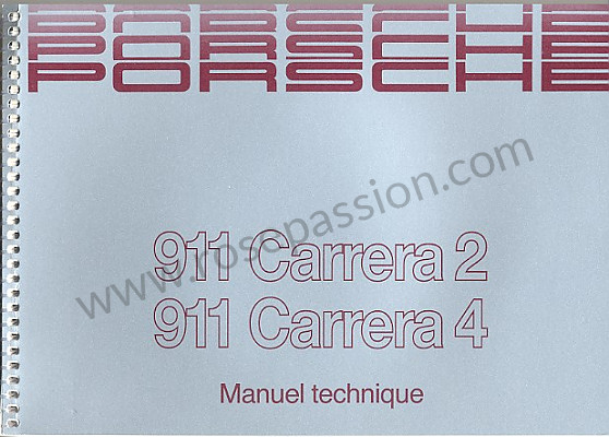 P80456 - Manuale d'uso e tecnico del veicolo in francese 911 carrera 2 / 4 1990 per Porsche 