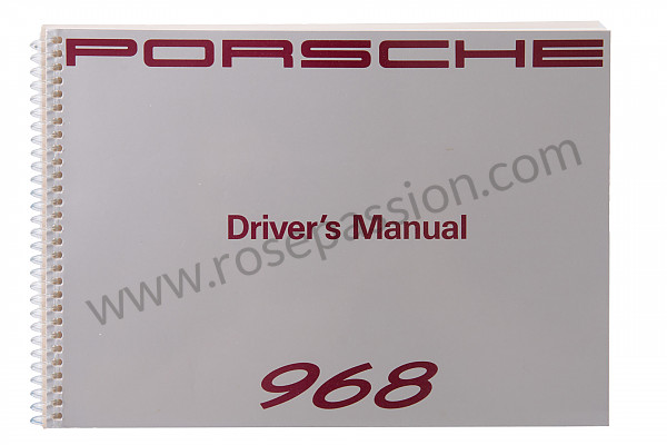 P80428 - User and technical manual for your vehicle in english 968 1992 for Porsche 
