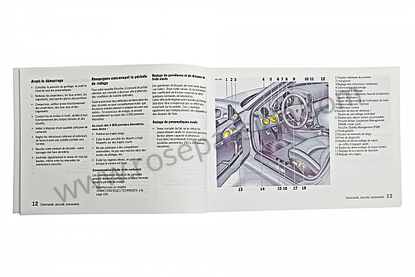 P115648 - Handleiding en technische documentatie van het voertuig in het frans voor Porsche 