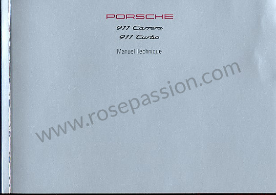 P80337 - User and technical manual for your vehicle in french 911 carrera 911 turbo 1997 for Porsche 993 Turbo • 1997 • 993 turbo • Coupe • Manual gearbox, 6 speed