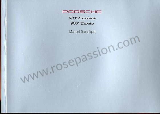 P80323 - Manual utilização e técnico do seu veículo em francês 911 carrera 911 turbo 1998 para Porsche 