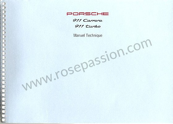 P86421 - User and technical manual for your vehicle in french 911 carrera 911 turbo 1995 for Porsche 